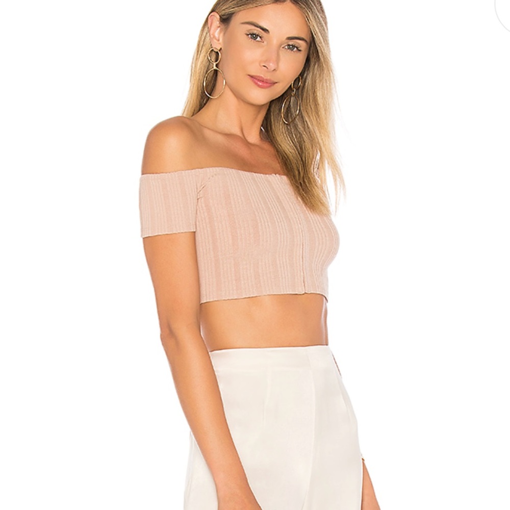 Privacy Please | pink-nude off the shoulders crop - Picture 2 of 6